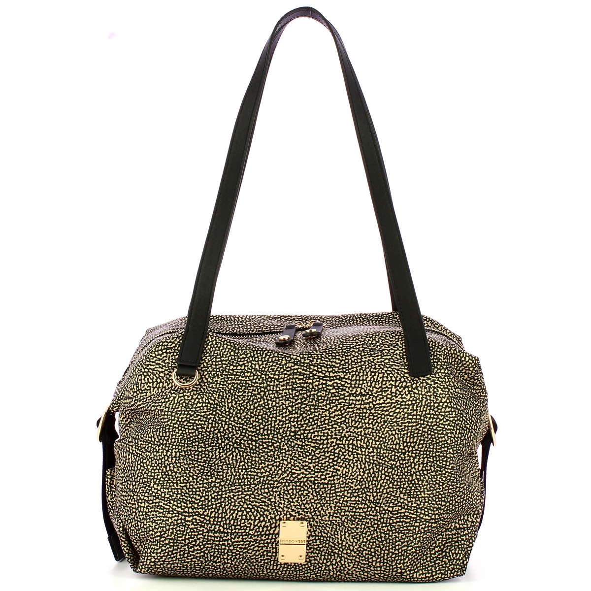 Borbonese Borsa shopping Medium OP Naturale Nero - 1 Borbonese Borsa shopping Medium OP Naturale Nero - 1