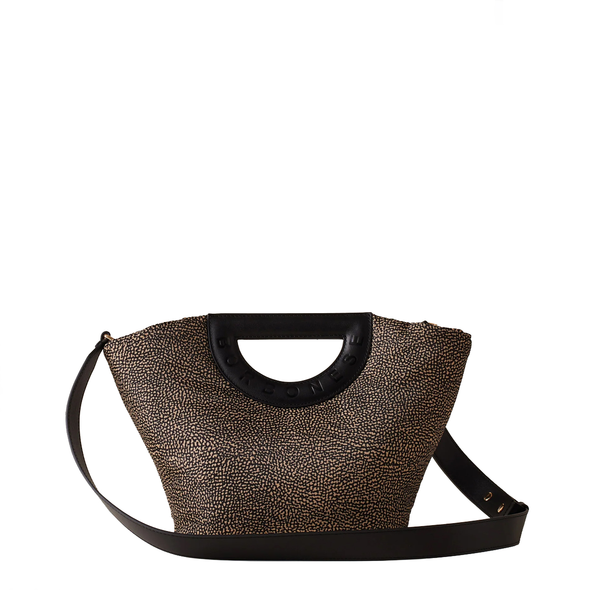 Borbonese Bouche Shopper Small OP Naturale Nero - 4 Borbonese Bouche Shopper Small OP Naturale Nero - 4