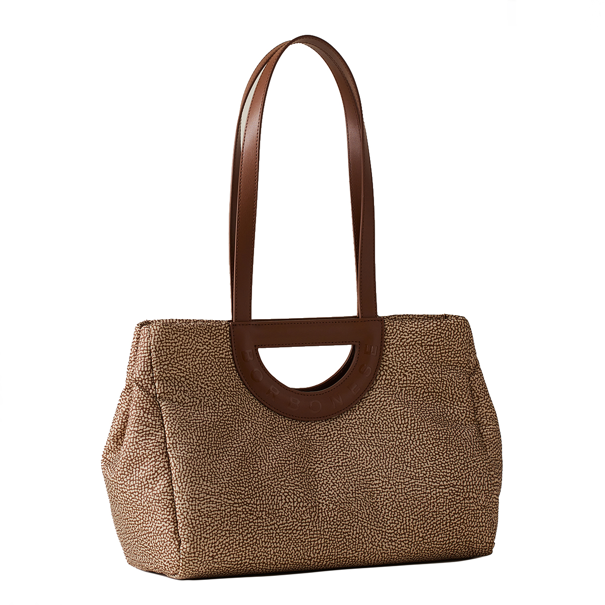 Borbonese Bouche Shopper Medium Beige Marrone - 2