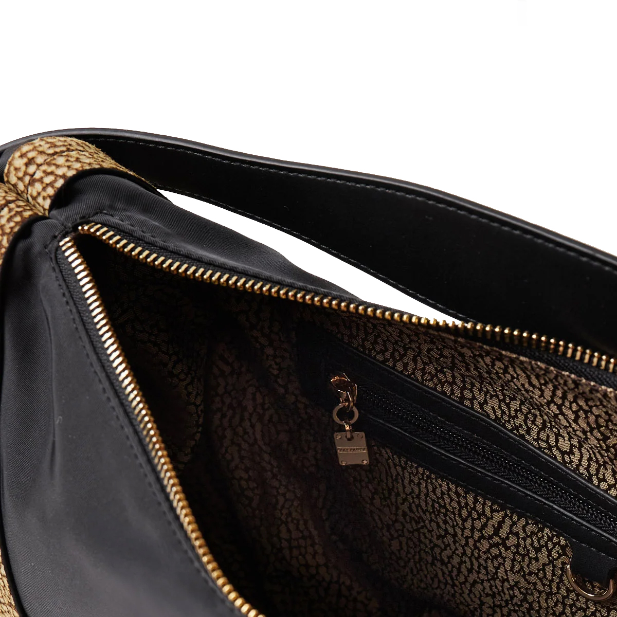 Borbonese Hobo Bag New Orbit Medium Nero OP Naturale - 5