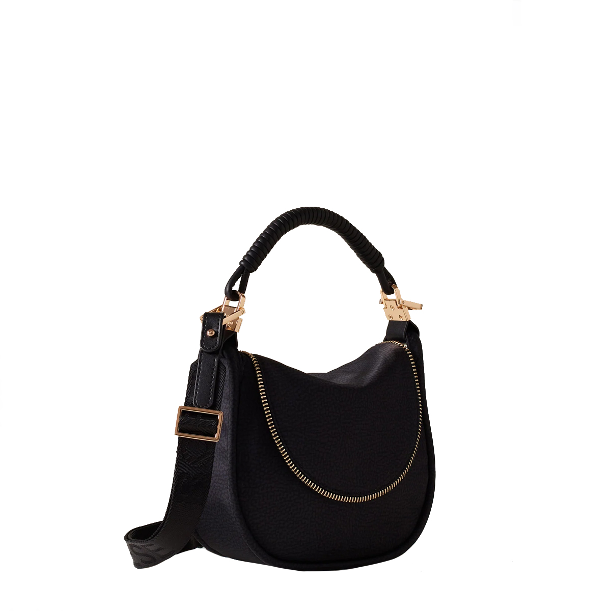 Borbonese Hobo Horseback Small Dark Black - 3 Borbonese Hobo Horseback Small Dark Black - 3