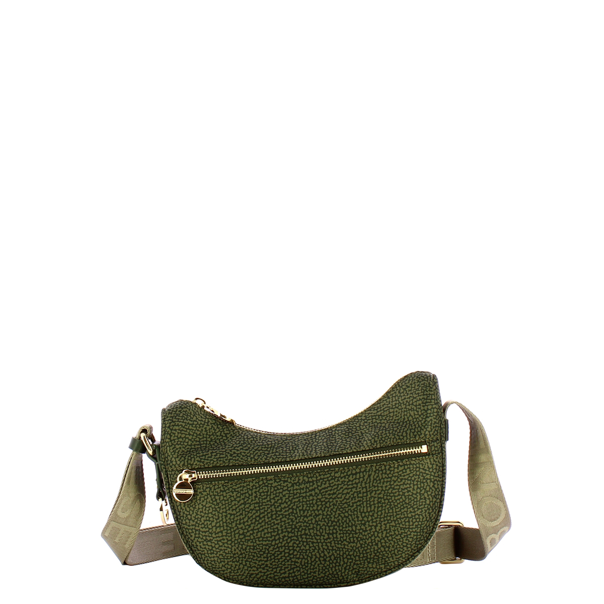Borbonese Mini Borsa Luna Bag con taschino in Nylon Riciclato Alloro - 1 Borbonese Mini Borsa Luna Bag con taschino in Nylon Riciclato Alloro - 1