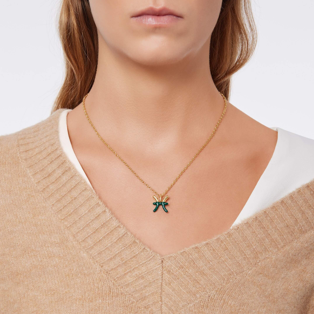 Coccinelle Collana Pesci Gold Petrolio - 2