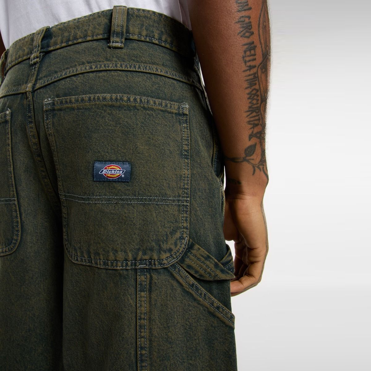 Dickies Jeans corti Painter Loose Denim Green Tone Fade - 7