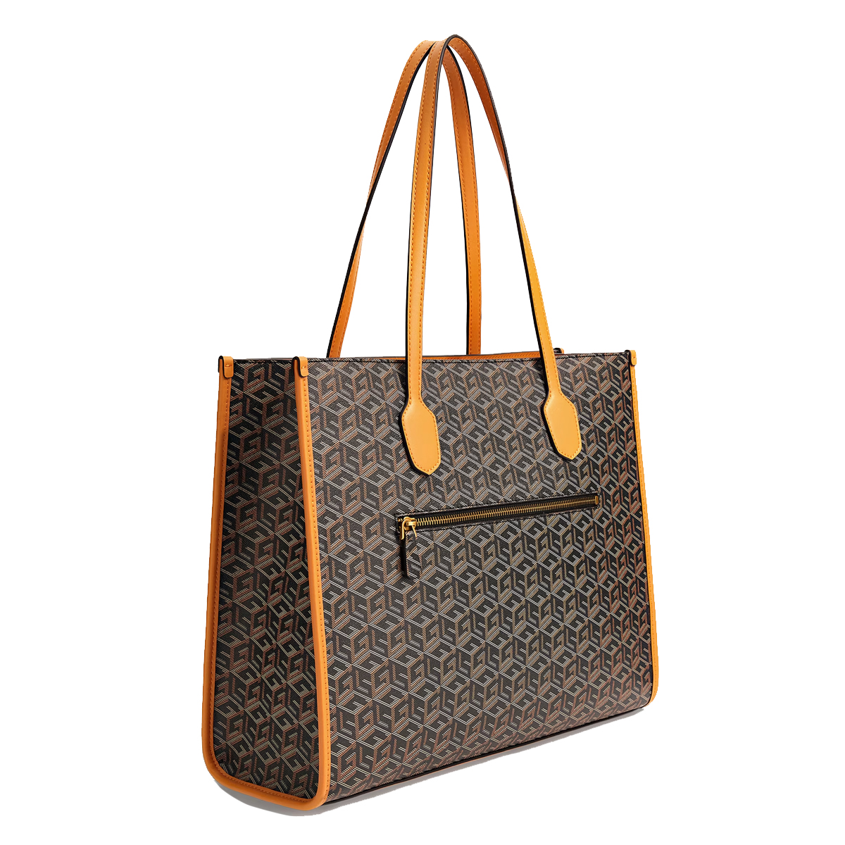 Guess Shopper Silvana G Cube Grande Black Logo Cognac - 3