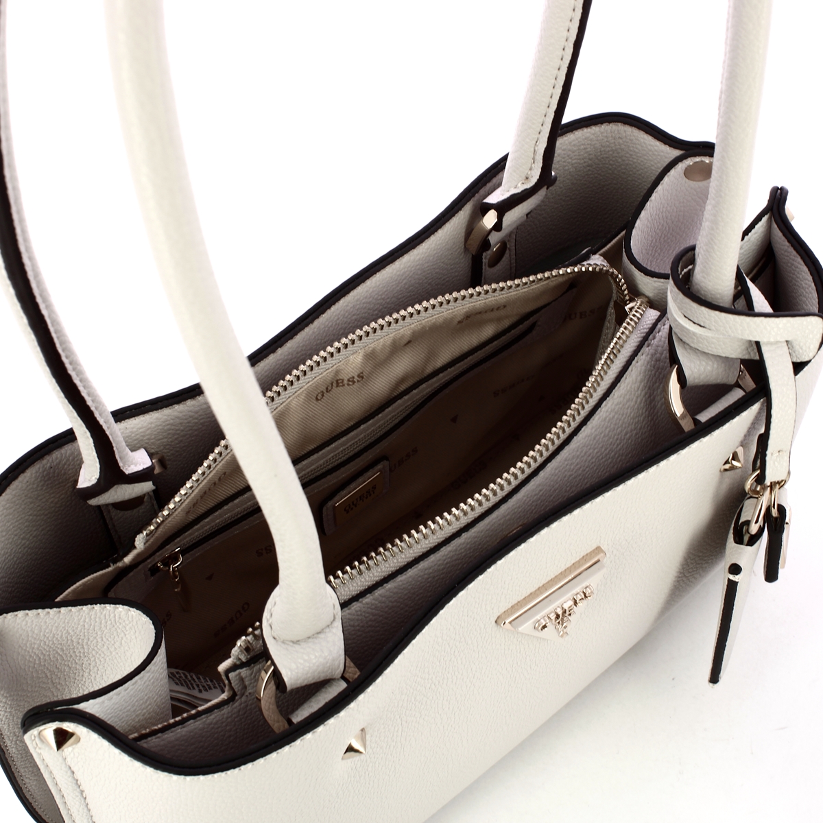 Guess Borsa a spalla Meridian borchie Ivory - 4