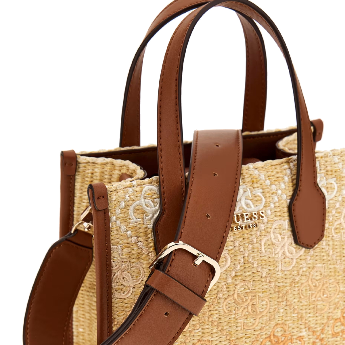 Guess Mini borsa a mano Silvana 4G Cognac Logo - 4