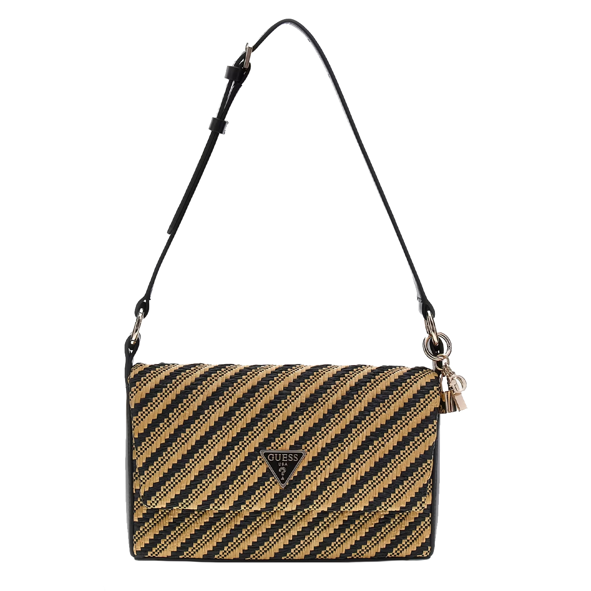 Guess Borsa a spalla Simona Natural Black - 1