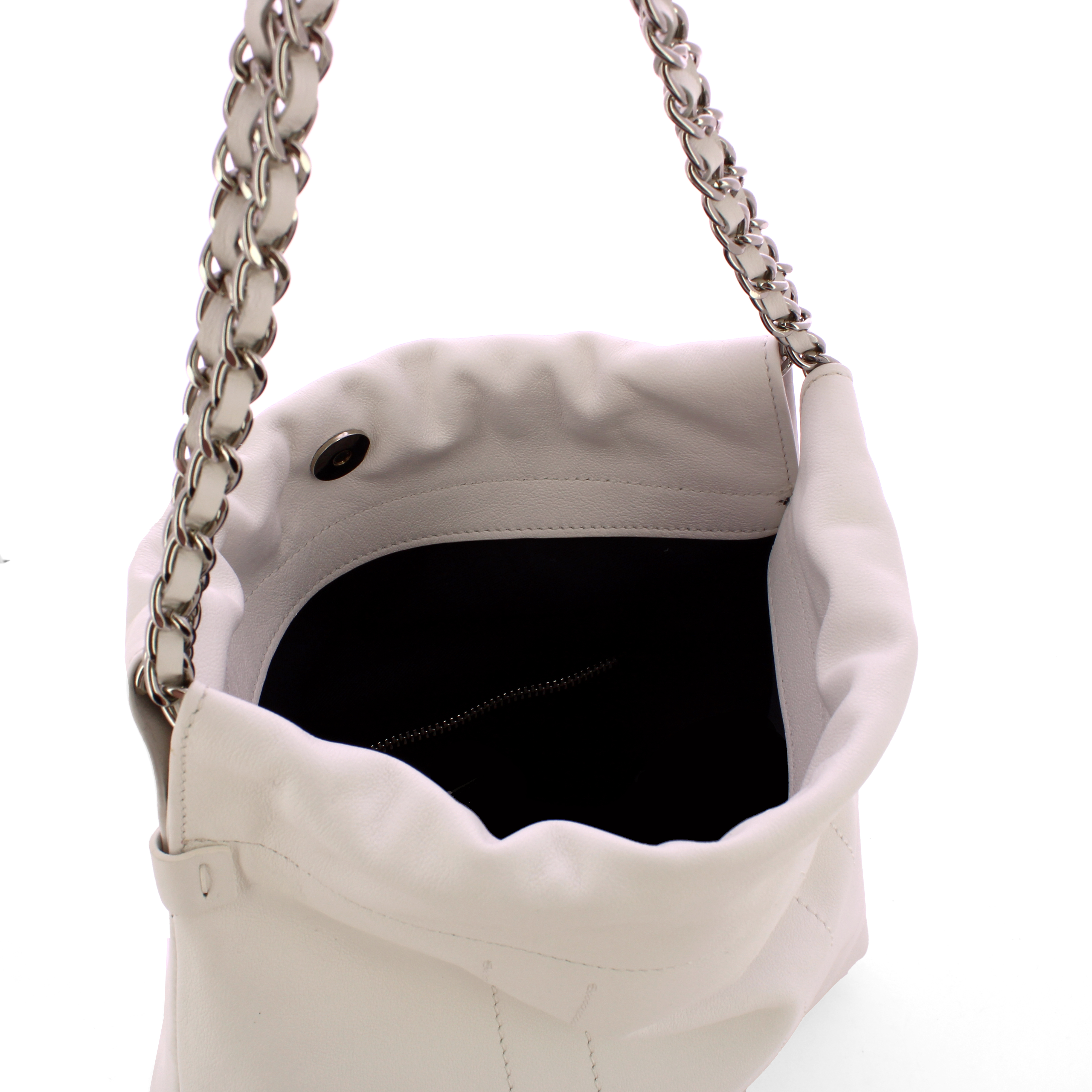 Iuntoo Borsa a spalla Grande Magnetica Bianco - 4