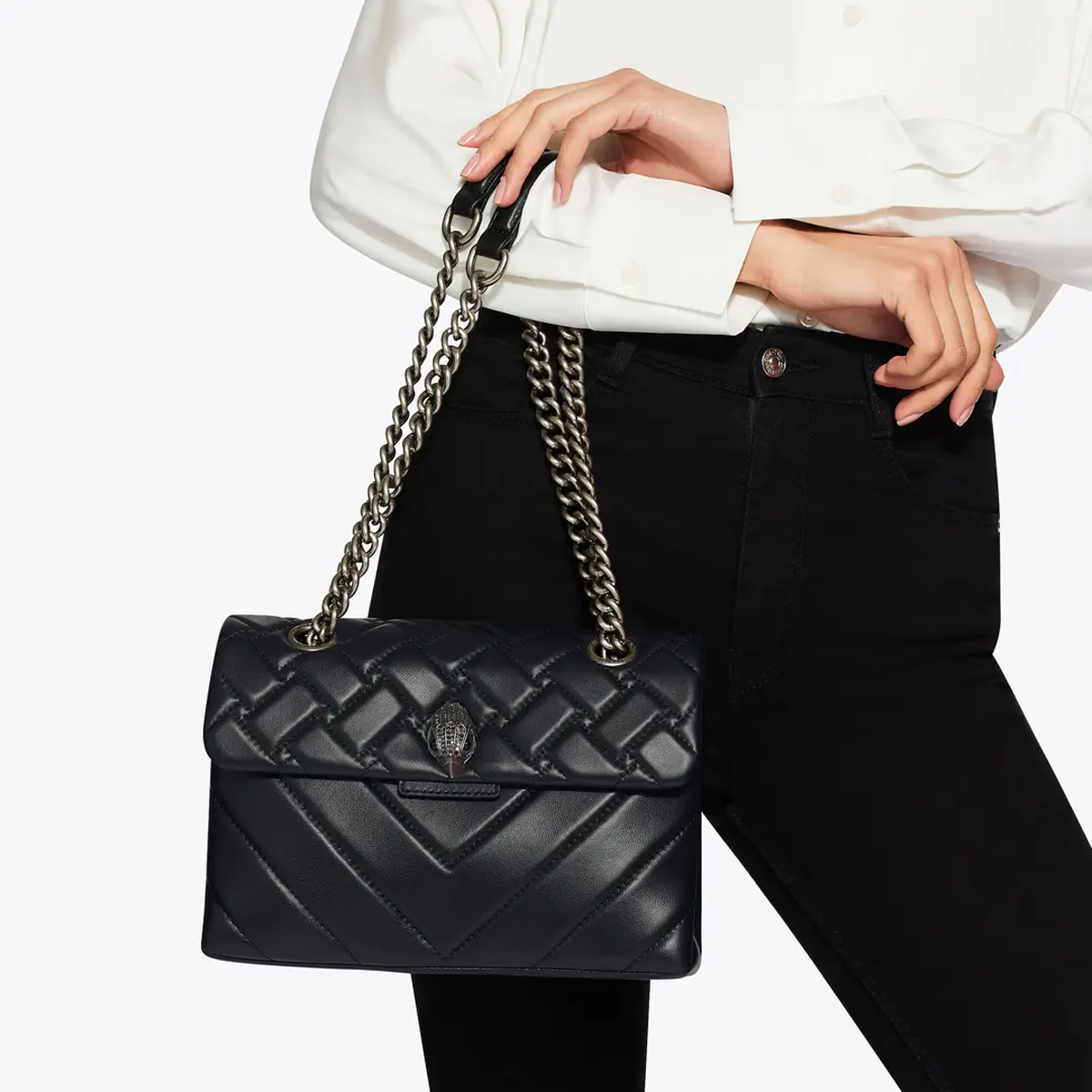 KUGE Borsa a spalla Kensington Bag Large Black Comb - 2 KUGE Borsa a spalla Kensington Bag Large Black Comb - 2
