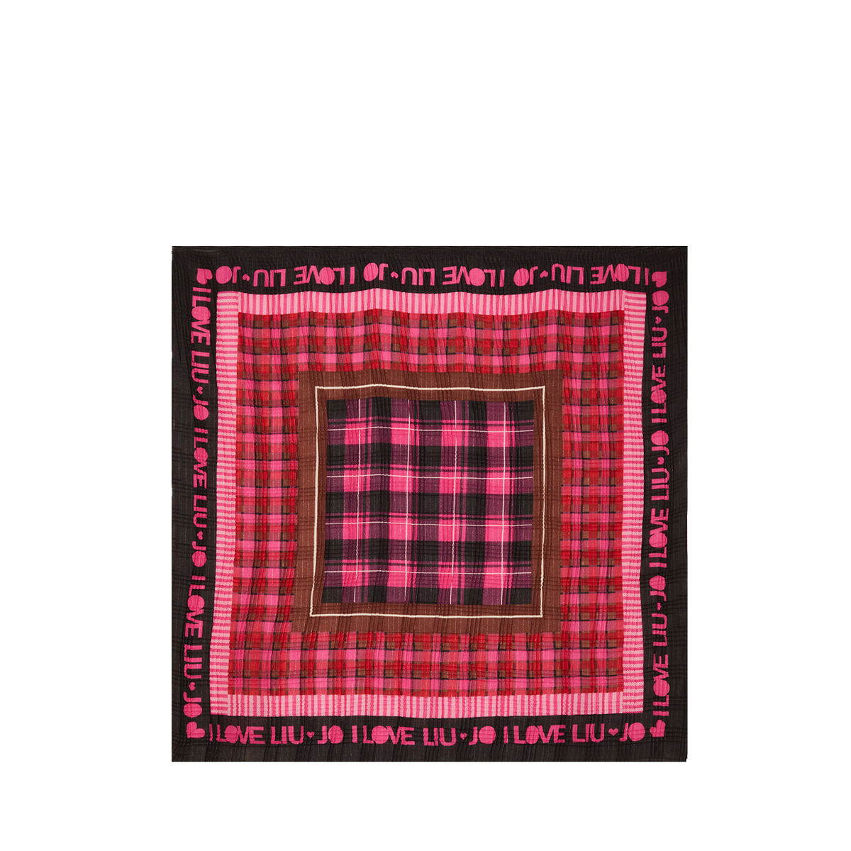 Liu Jo Foulard Check Ecosostenibile Dark Fuxia - 1