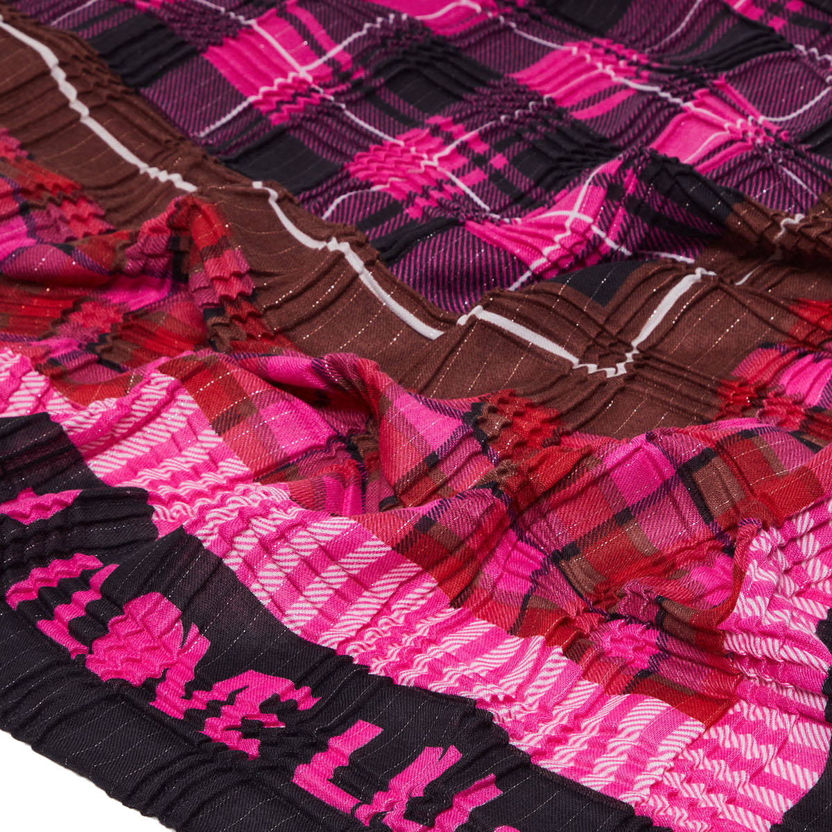 Liu Jo Foulard Check Ecosostenibile Dark Fuxia - 3