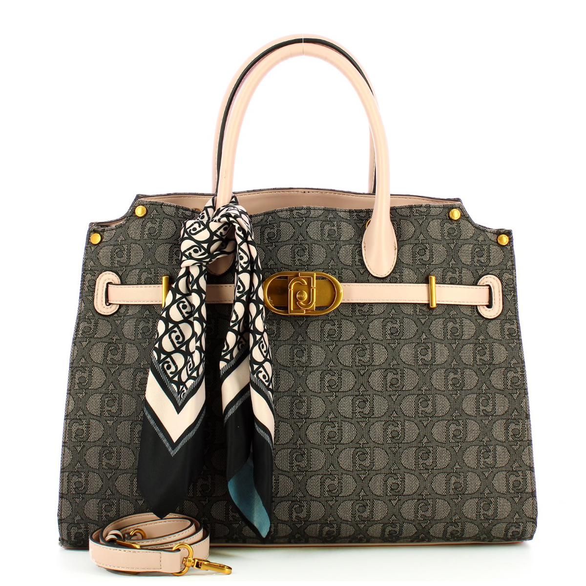 Liu Jo Borsa a mano Large logata con foulard Nero - 4
