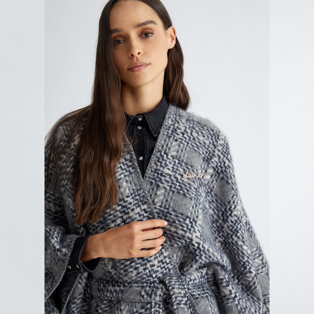 Liu Jo Poncho Pied de Poule Grey Cloud - 4