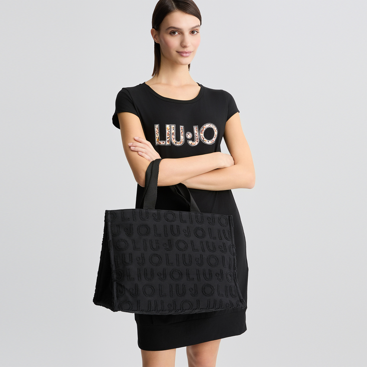 Liu Jo Tote Bag Jacquard Black - 2