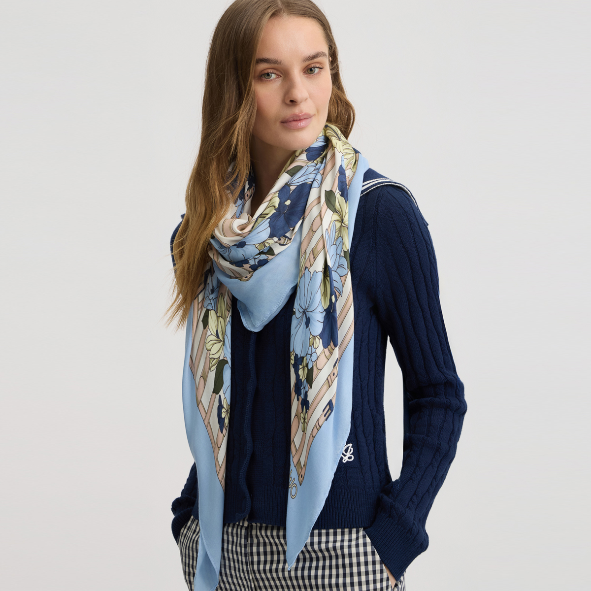 Liu Jo Foulard con stampa floreale Cielo - 2