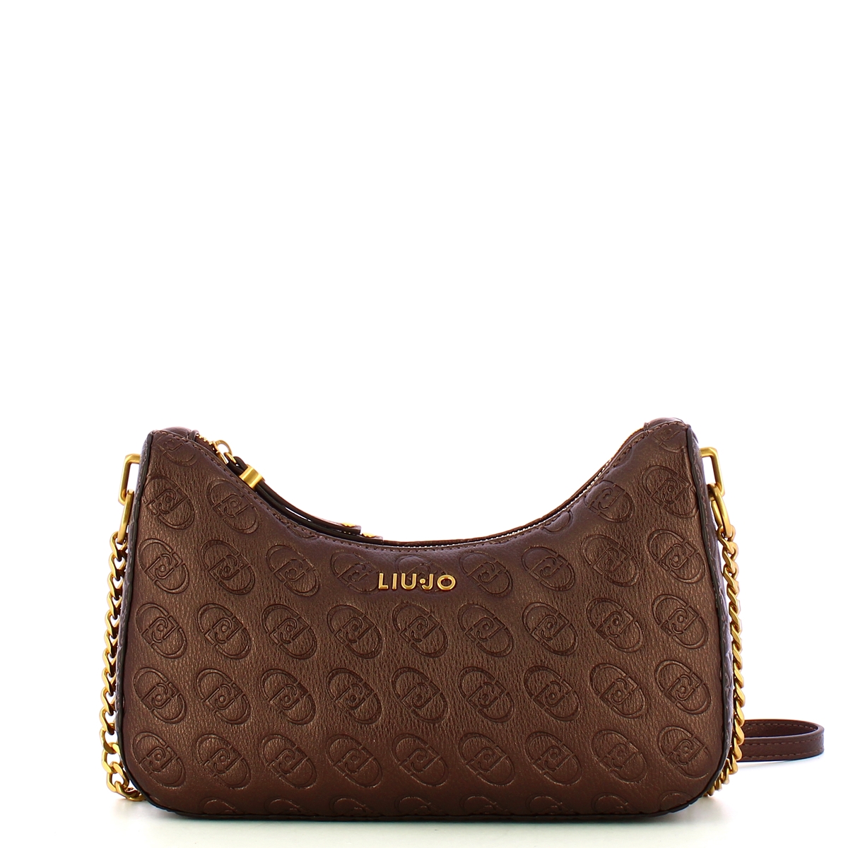 Liu Jo Borsa a spalla mezzaluna logo Brown Stone Met - 1