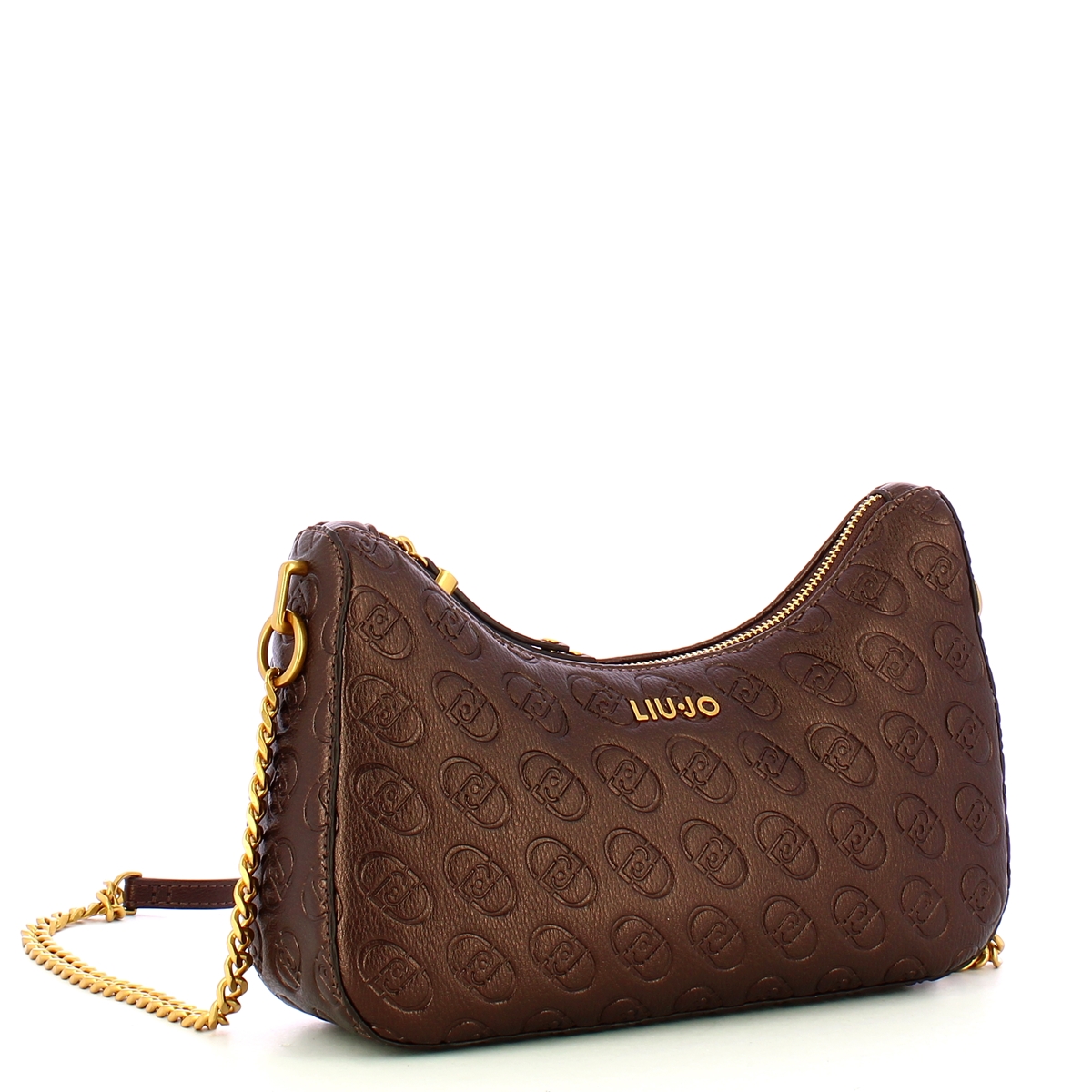Liu Jo Borsa a spalla mezzaluna logo Brown Stone Met - 2