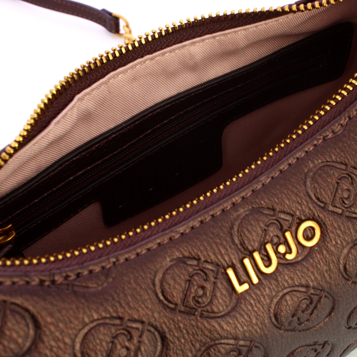 Liu Jo Borsa a spalla mezzaluna logo Brown Stone Met - 4