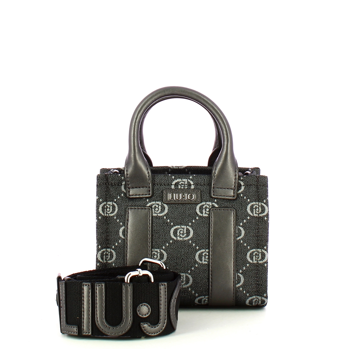 Liu Jo Mini shopping bag Denim logo Black - 4