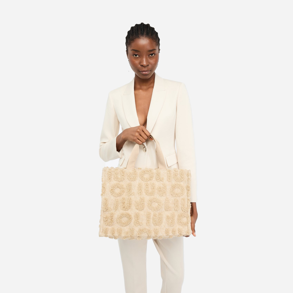 Liu Jo Shopping bag grande misto lana Oat Milk - 2