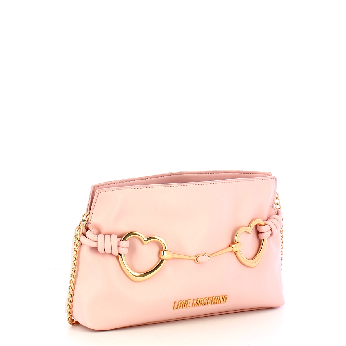 Love Moschino Clutch Laminata Hearts Cipria - 2