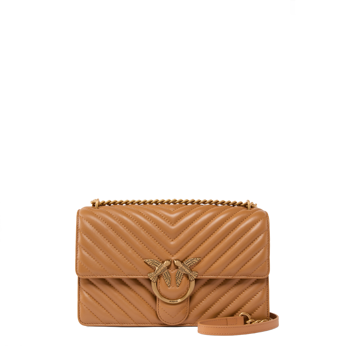 Pinko Borsa a tracolla Love One Chevron Torrone Antique Gold - 1