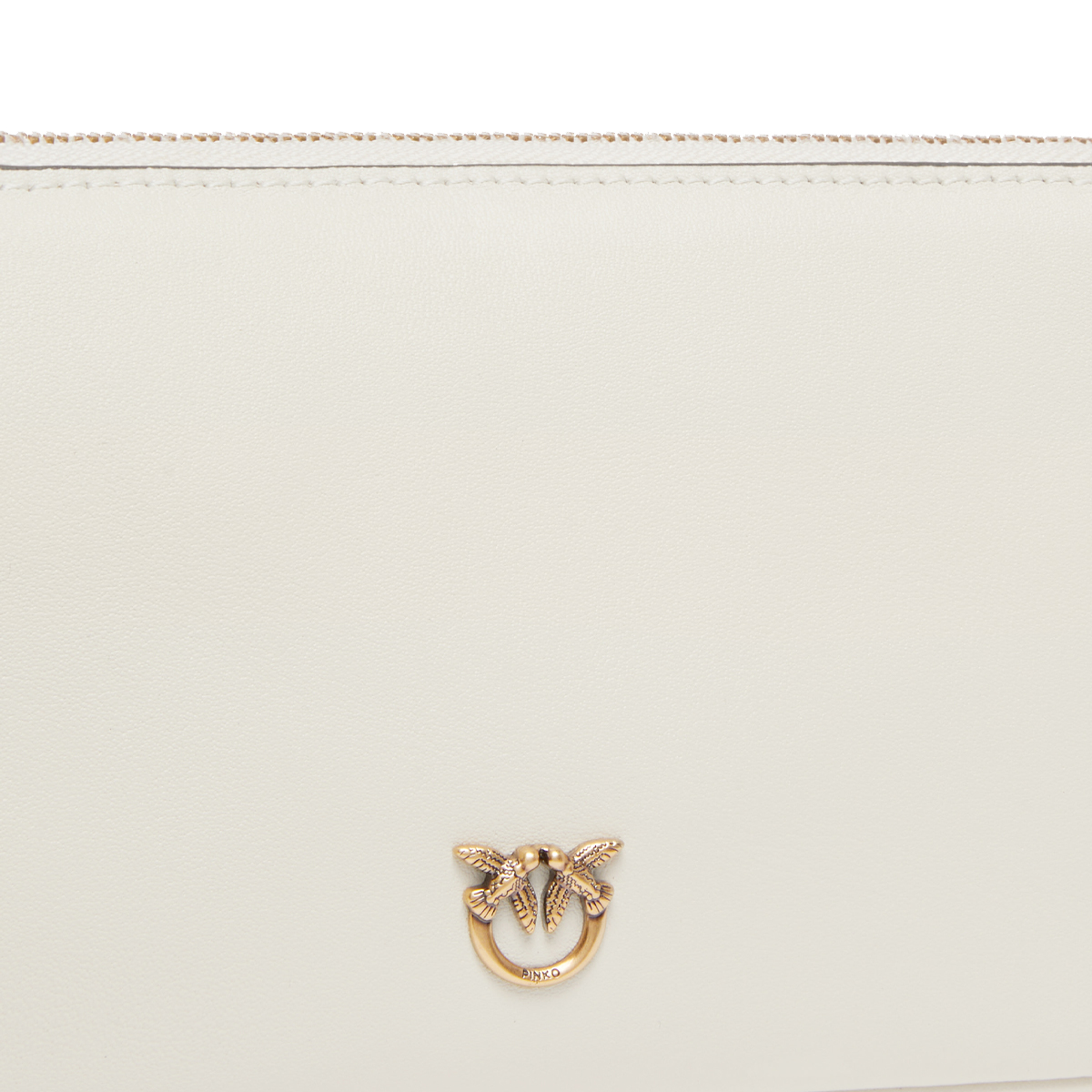 Pinko Borsa a tracolla Mini Half Moon Bianco Seta Antique Gold - 3
