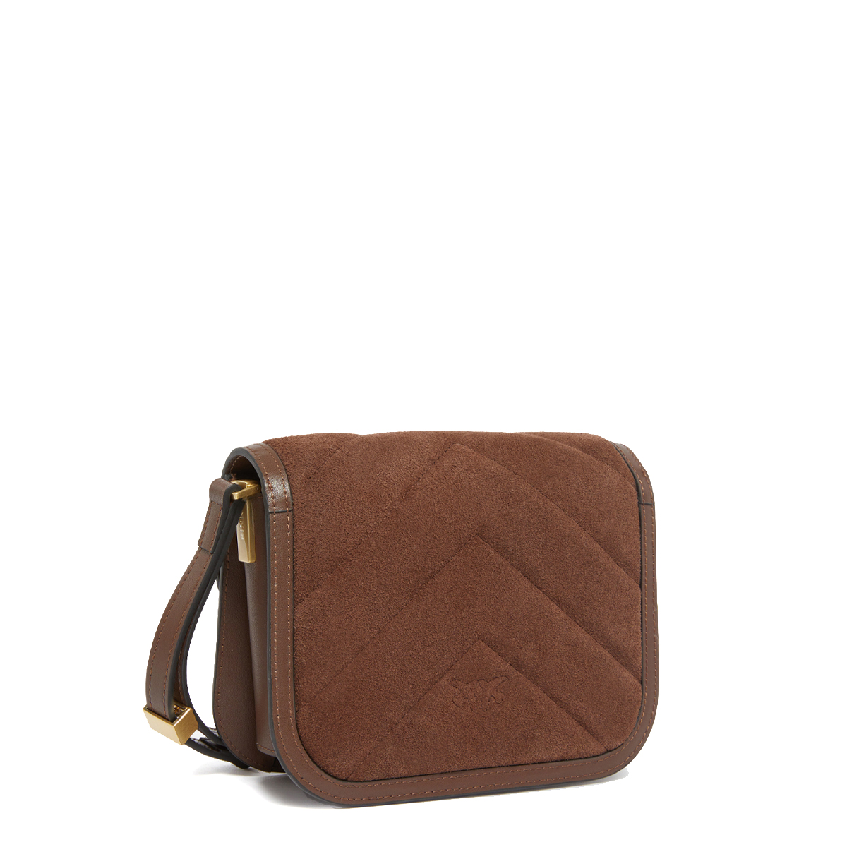 Pinko Borsa a bandoliera Love Box Small Suede Marrone Castano Matt Gold - 2 Pinko Borsa a bandoliera Love Box Small Suede Marrone Castano Matt Gold - 2