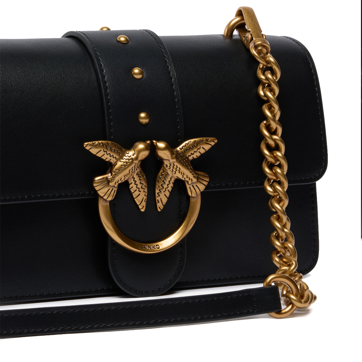 Pinko Mini Borsa a tracolla Love One Nero Antique Gold - 3